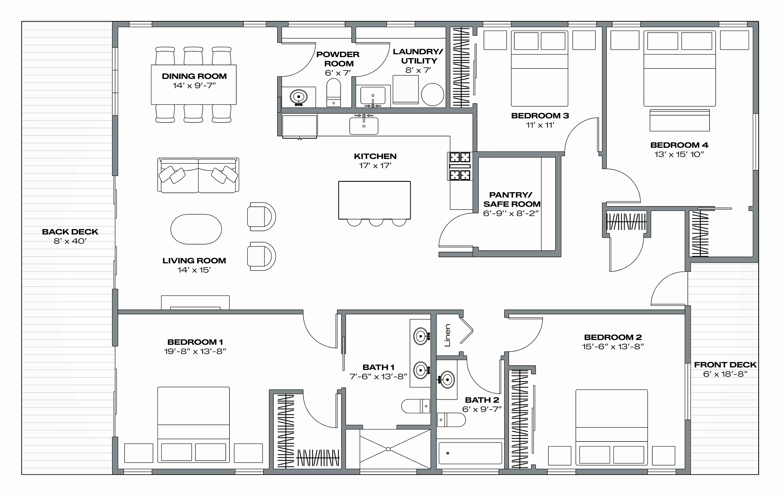 Pickering 2D floor plan with room labels and dimensions