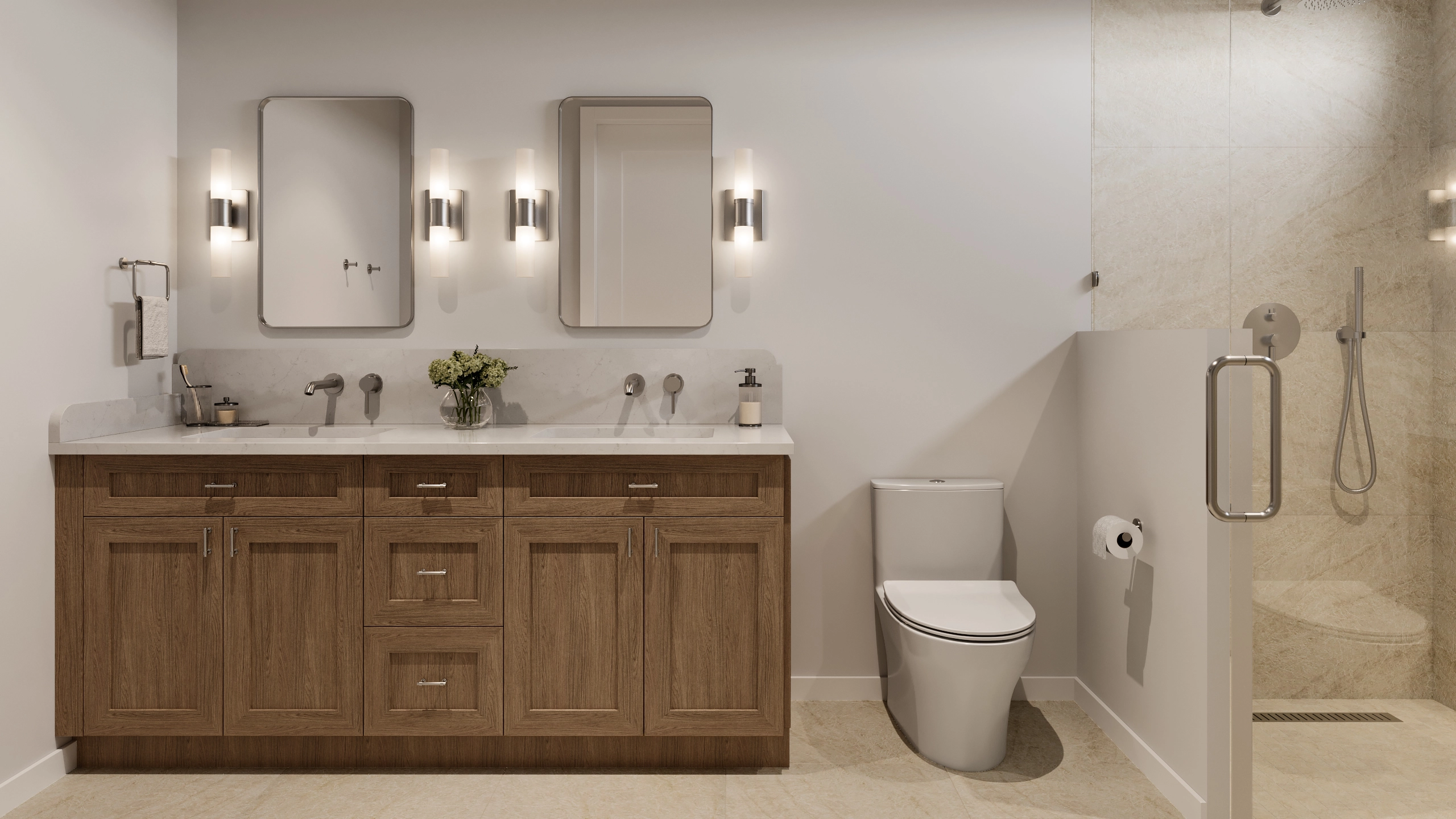 Pickering primary bathroom interior render